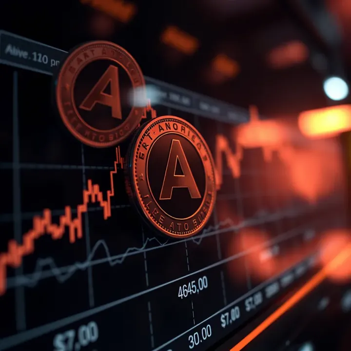 Graph illustrating Aevo Coin price fluctuations alongside market trend lines