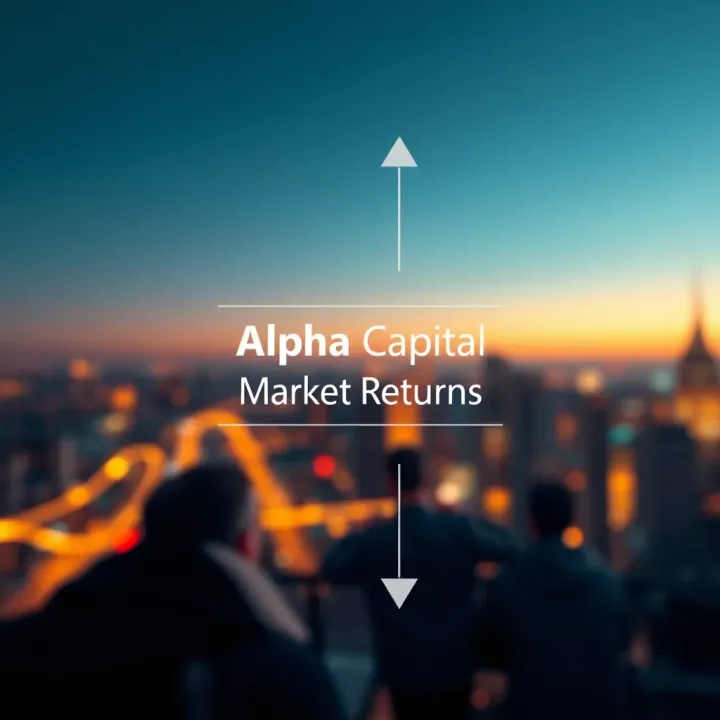 Investment Strategy Aiming for Superior Market Returns Conceptual diagram showing investment strategy with arrows pointing towards higher returns