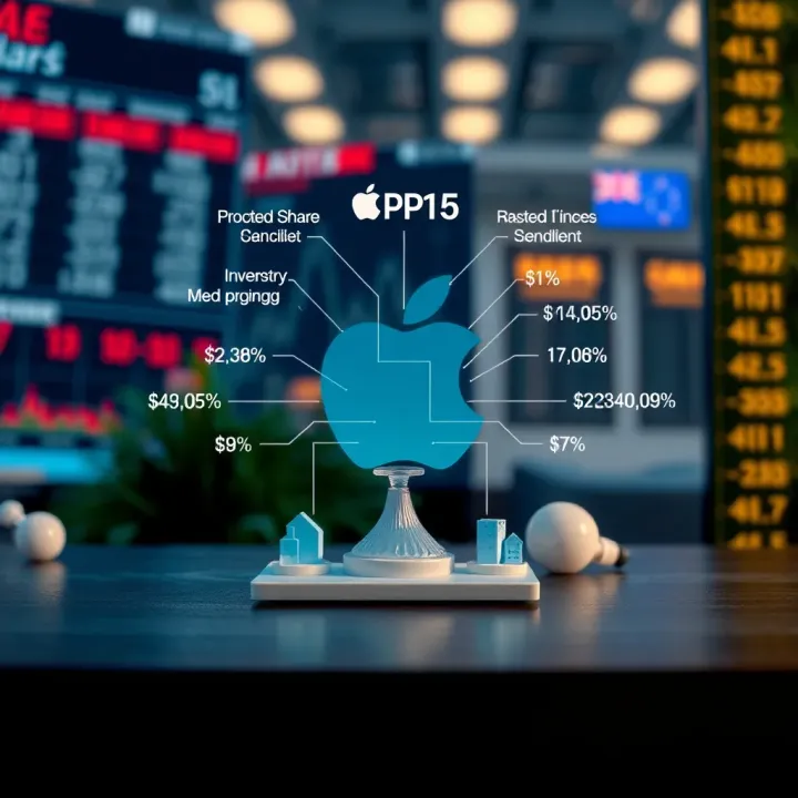 Illustration depicting factors influencing Apple stock price including market conditions and investor sentiment