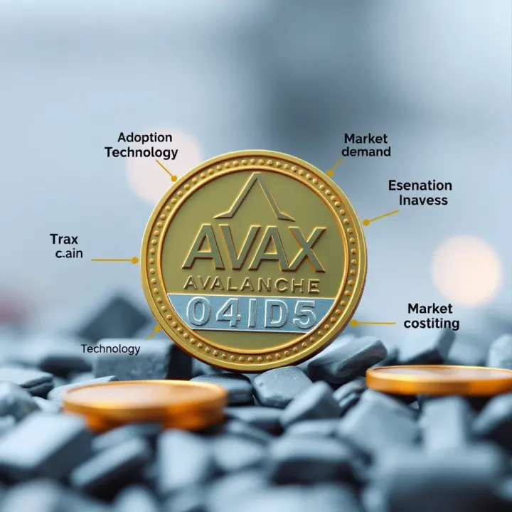 Key Market Drivers Impacting Avalanche (AVAX) Coin Value Illustration depicting key factors influencing the market value of AVAX coin including technology, adoption, and market demand