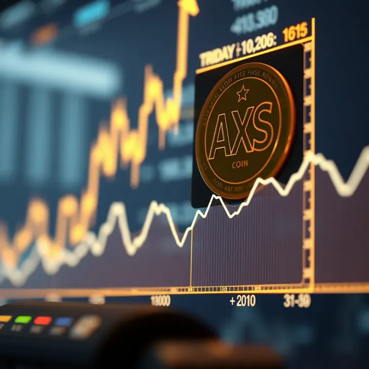 Graph depicting the upward and downward trends in AXS coin price over time