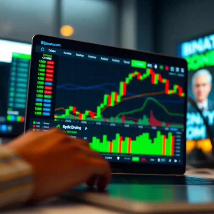 Binary.com trading platform interface showing options trading layout and key features