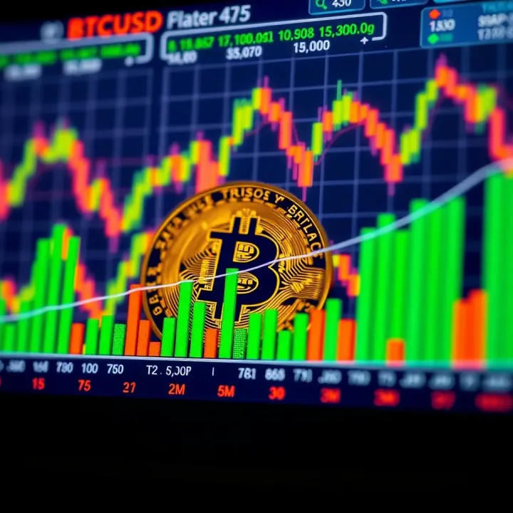 Chart illustrating technical indicators and economic factors impacting Bitcoin valuation