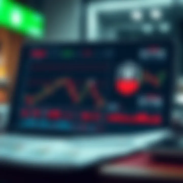 Graphic depicting risk management strategies with charts and protective elements in investing