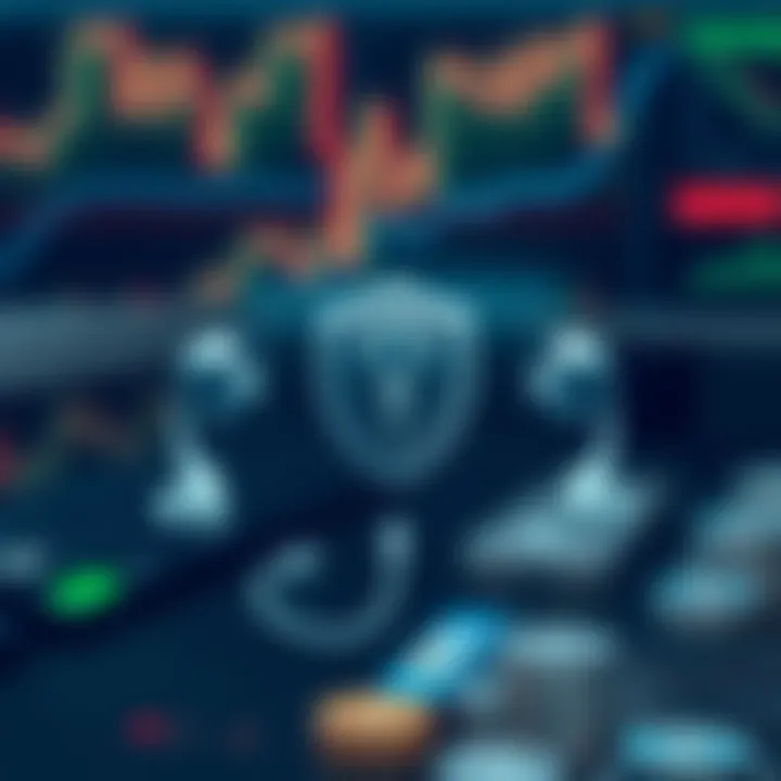 Secure transaction and support icons symbolizing protection and assistance in trading