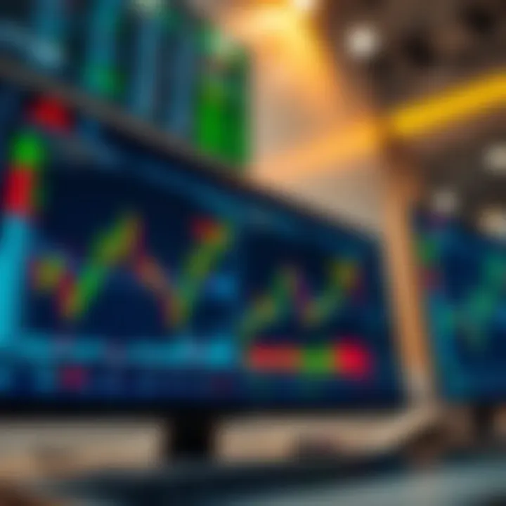 Interface of a trading platform displaying charts and market data for Pakistani stocks