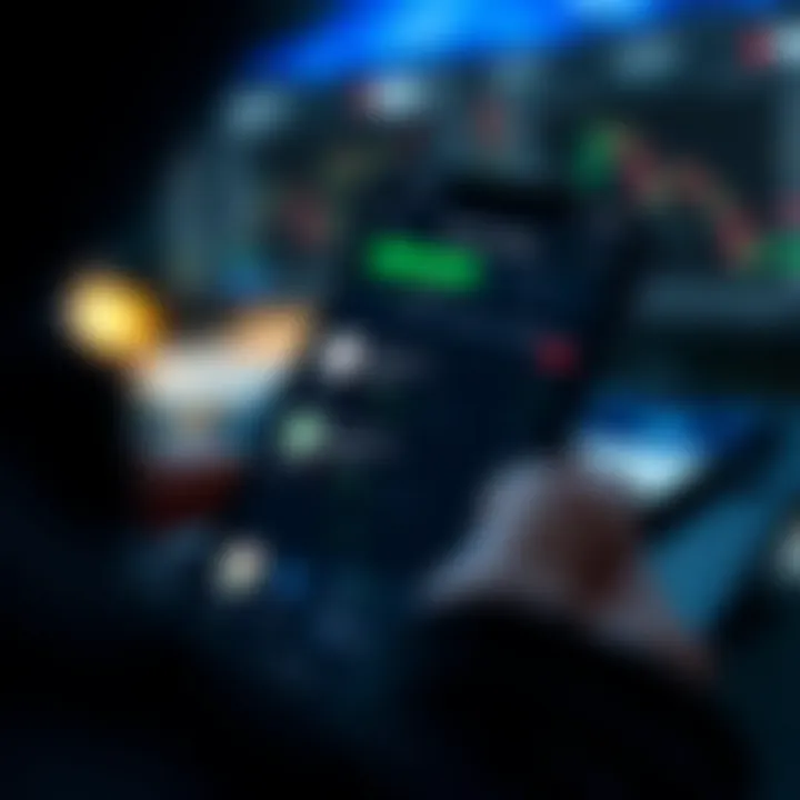 User exploring various trading app options on a smartphone screen