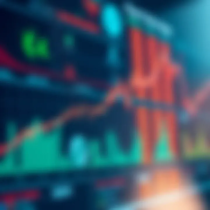 Visual representation of market factors influencing cryptocurrency valuation including charts and data points