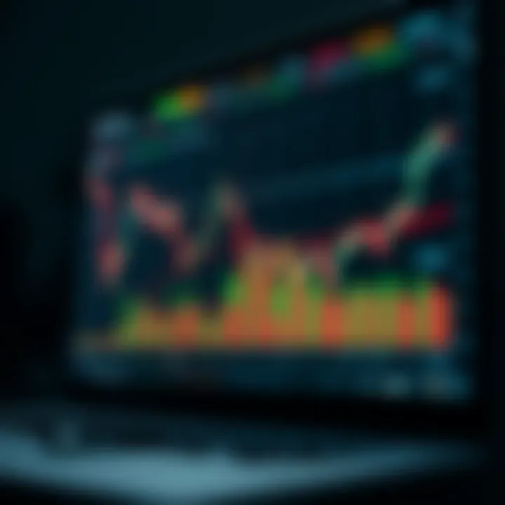 Graph displaying currency exchange rate trends and trading indicators used in a demo environment for skill development