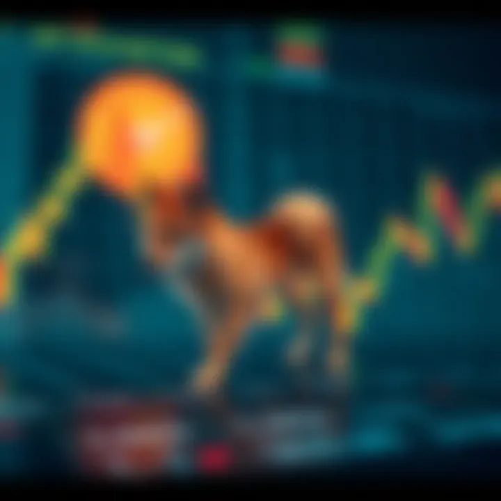 Graph showing Dogecoin price fluctuations and market trend analysis