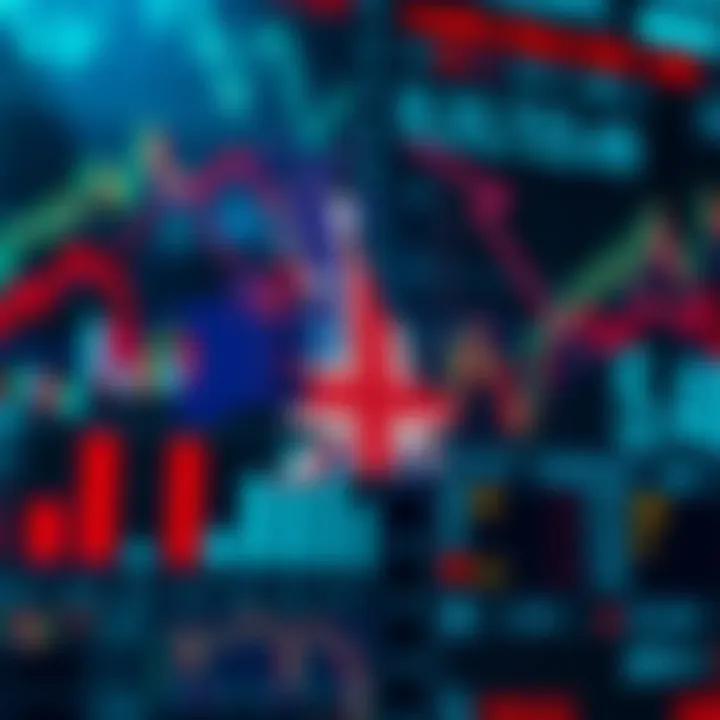 Illustration of economic indicators and global political symbols affecting GBP and USD values