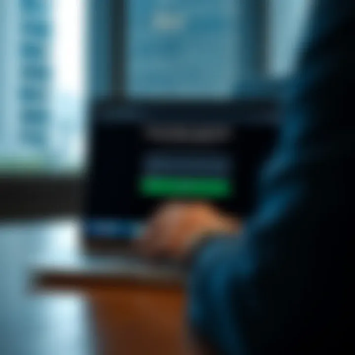 User entering credentials on Exness Partner login portal on a laptop screen