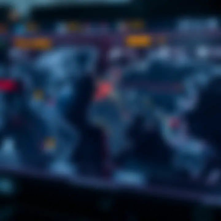 Global map highlighting key trading platforms accessible worldwide