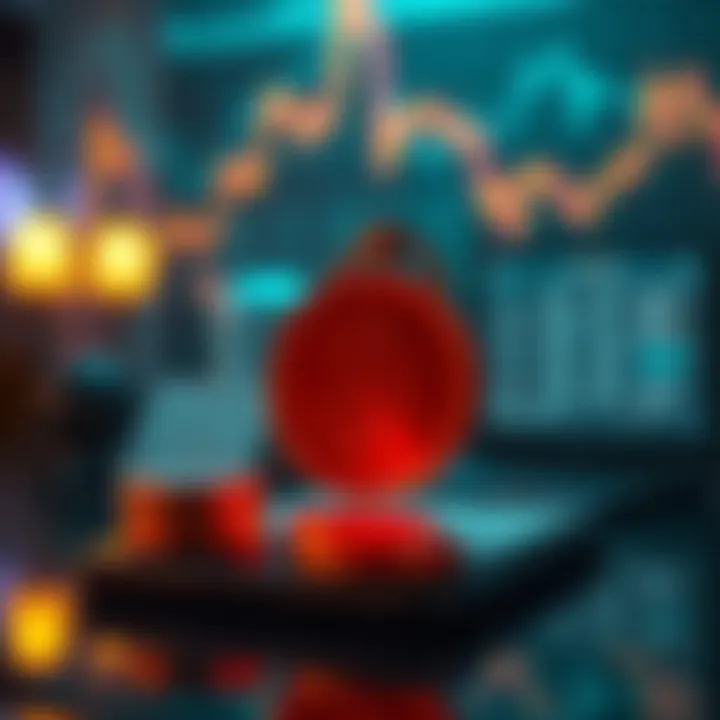 Conceptual graphic of digital currency and secure online transactions