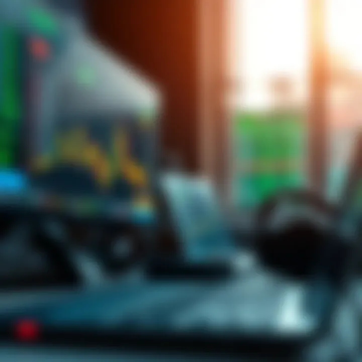 Conceptual illustration of financial alternatives for trading