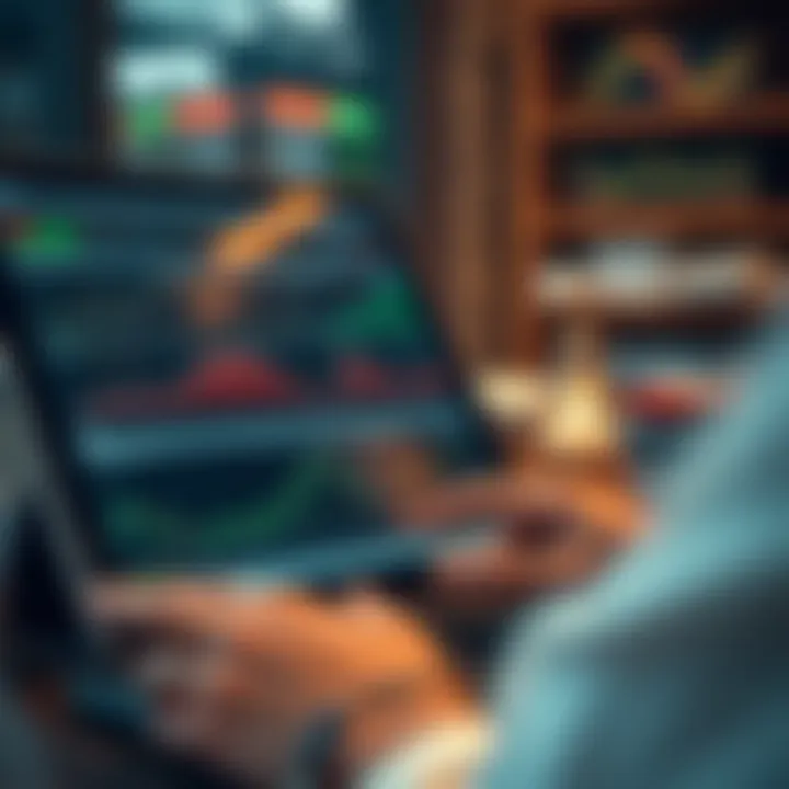 Digital device showing downloaded trading book PDFs with charts and data analysis tools