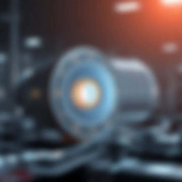 Detailed schematic of fusion reactor illustrating magnetic confinement and plasma containment