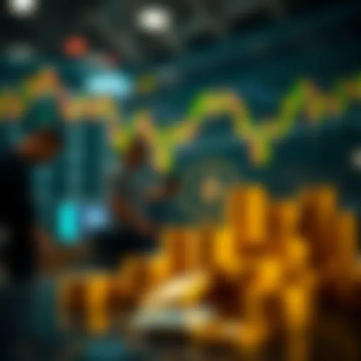 Conceptual illustration of market sentiment and expert opinions influencing cryptocurrency value