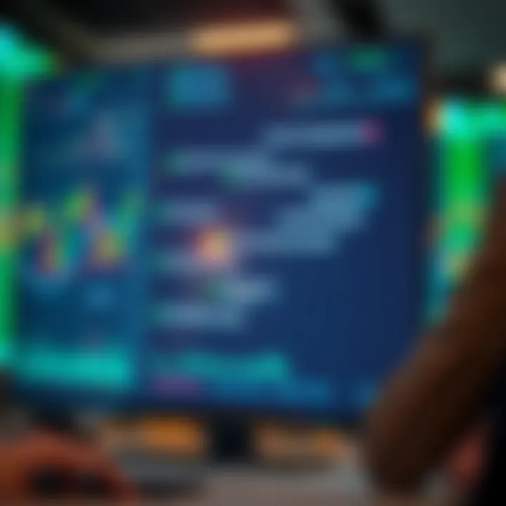 Information Exchange Through Trading Chat Platforms Visual representation of trading charts and messages illustrating information exchange in chat groups