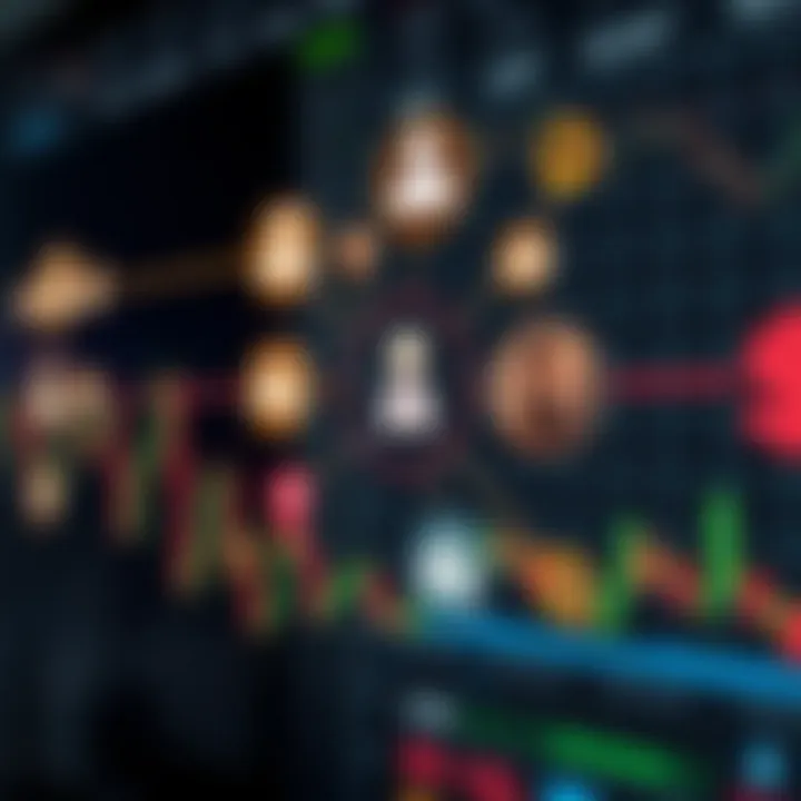 Graphic depicting interconnected digital icons representing copy trading and affiliate marketing opportunities in online trading