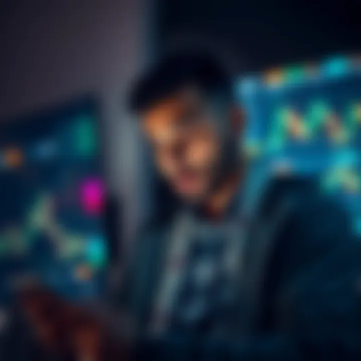 Pakistani investor analyzing cryptocurrency charts on a digital device