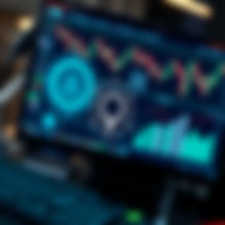 Illustration of risk management tools and strategy icons on digital interface