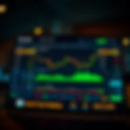 Graphical interface showcasing Quotex trading platform with various trading tools and options