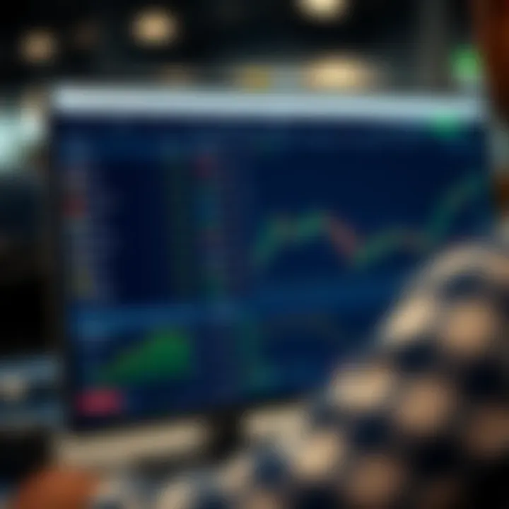 Interface of Quotex trading platform showing various asset options and live trading charts