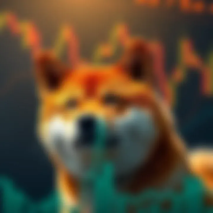 Graph showing Shiba Inu cryptocurrency price trends with upward and downward movements