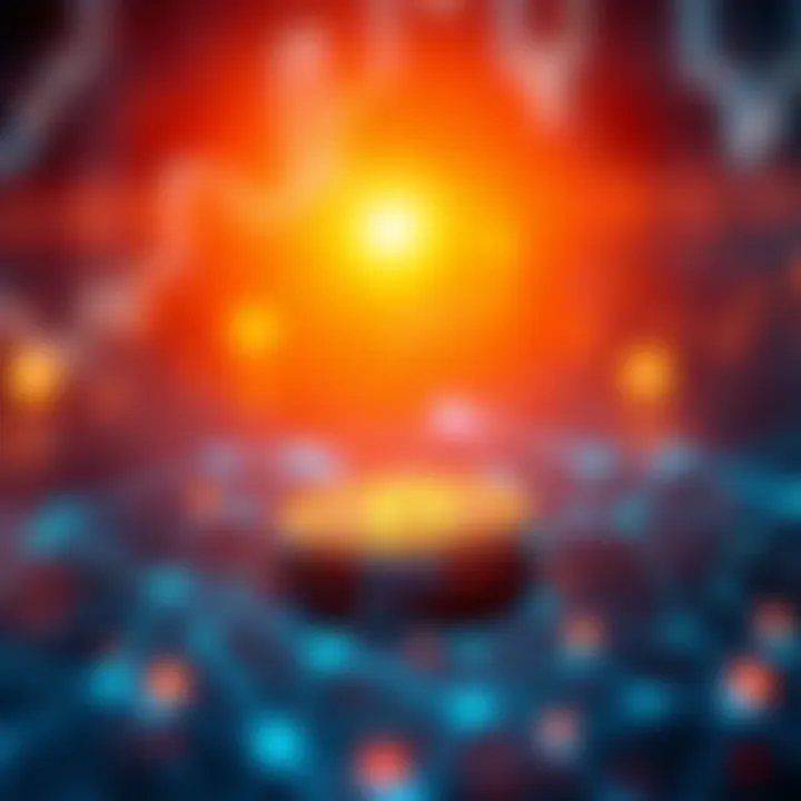 Abstract digital network representing blockchain technology behind Solana