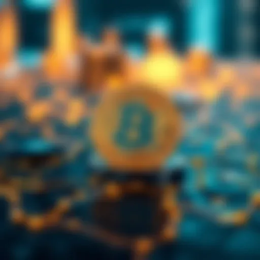 Conceptual digital representation of blockchain technology supporting SSV coin network