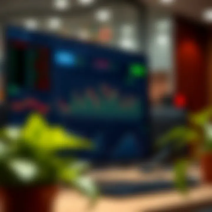 Dashboard of a trading platform showing market charts and investor portfolio overview