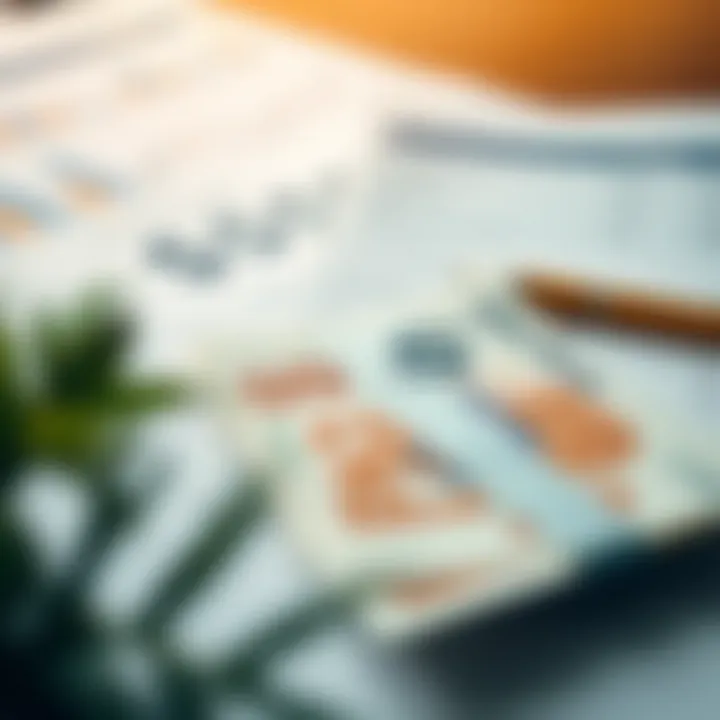 Illustration showing financial documents and currency representing addon money in business transactions