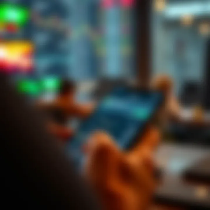 Cryptocurrency trader checking Binance signals on a smartphone with WhatsApp app open