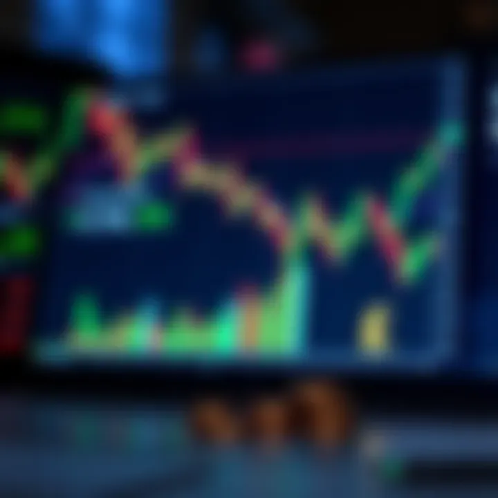 Illustration showing the concept of contracts for difference with financial charts and currency symbols