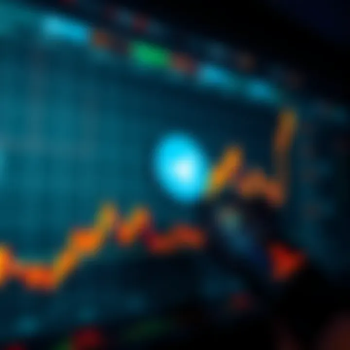 Graph showing upward trend with Telegram app icon indicating trading signals