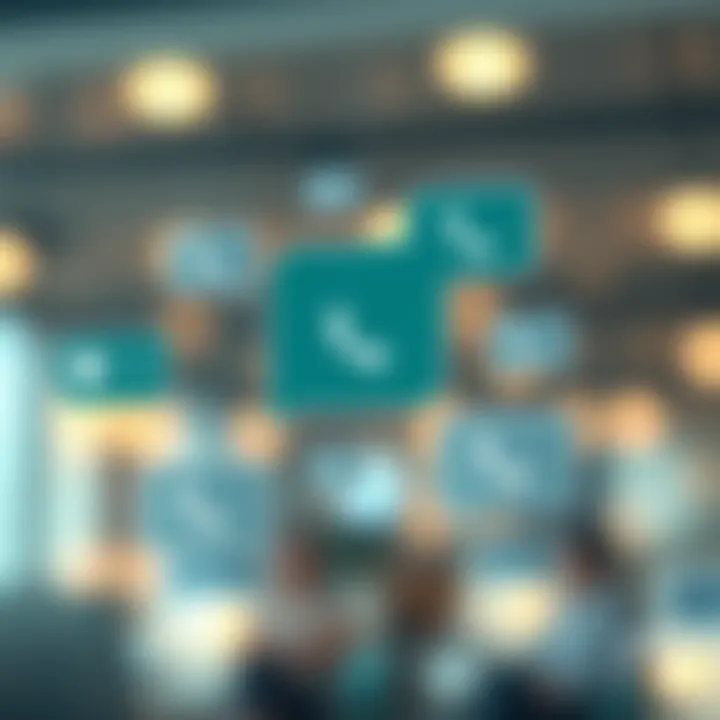 Illustration of interconnected messaging bubbles symbolizing communication within trading signal groups