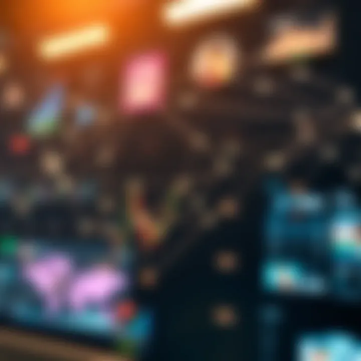 Digital network illustrating the emergence and spread of trending topics across various platforms