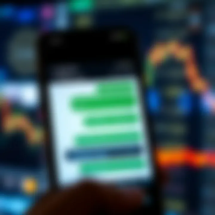 Mobile phone displaying WhatsApp group chat focused on XAUUSD trading discussions and signal sharing