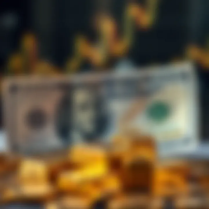 Significance of XAU to USD Exchange Rate for Investors Illustration depicting gold bars alongside US Dollar currency notes symbolizing investment