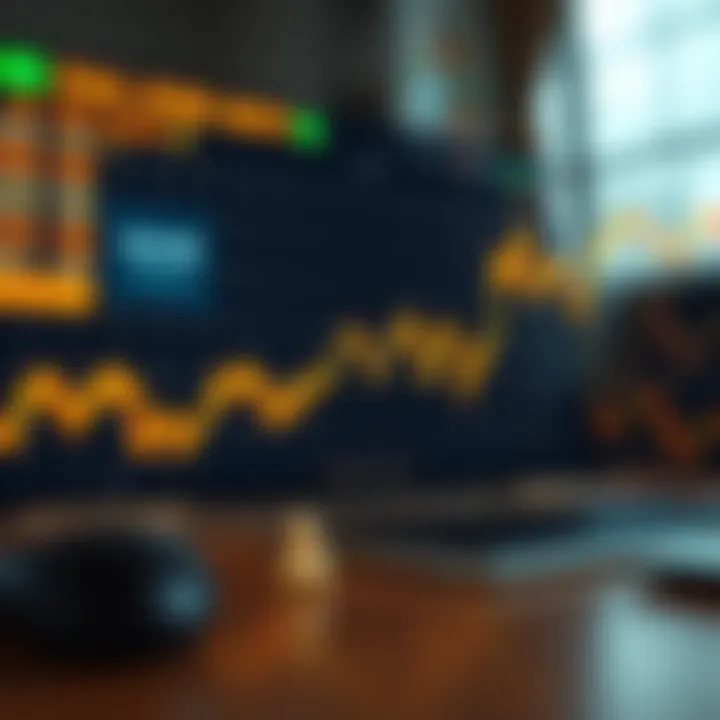 Graph showing the trend and fluctuations of gold price against US dollar