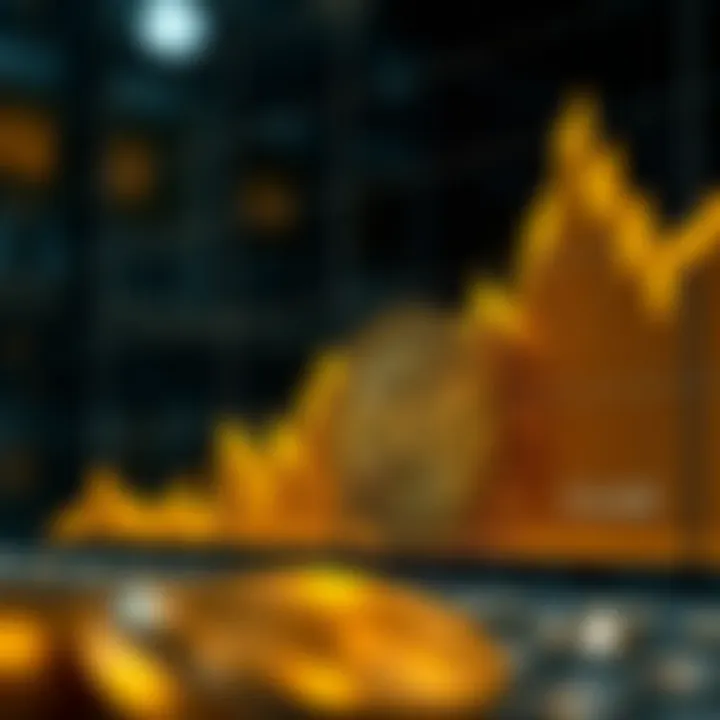 Graph showing upward and downward trends in gold prices against the US dollar over recent trading sessions