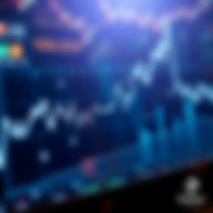 Graph showing upward trend in Stellar Lumens cryptocurrency price with digital network background