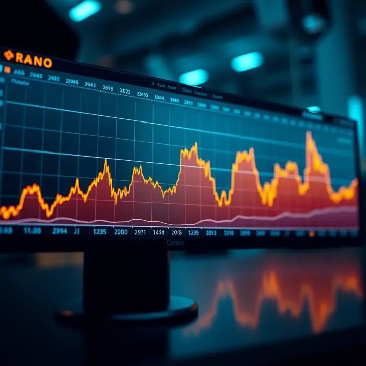 Graph displaying Cardano's price fluctuations and trends over recent months