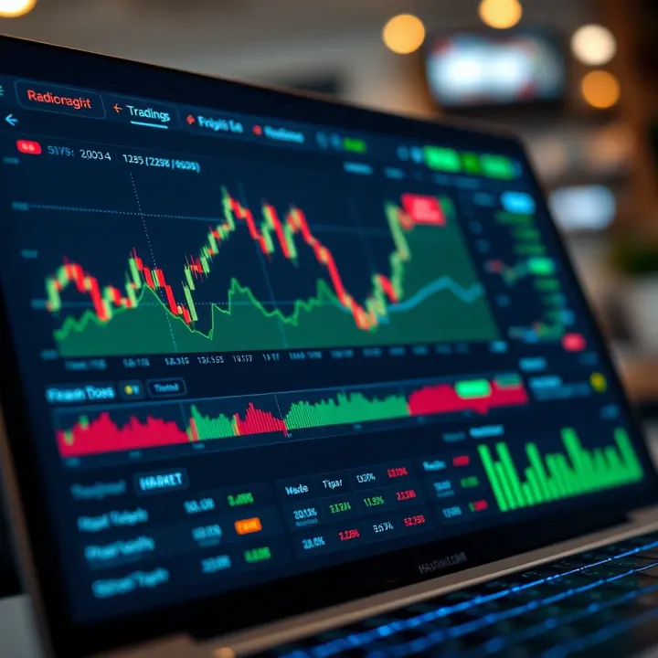 Overview of Trading App Features for Pakistani Investors User interface showing various trading app features including charts and market options