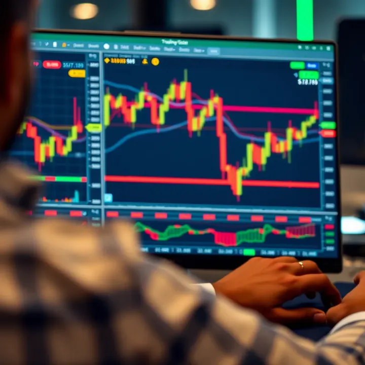 Interactive Charting Tools on TradingView for Binary Options TradingView interface showcasing interactive charting tools and technical indicators for binary options trading