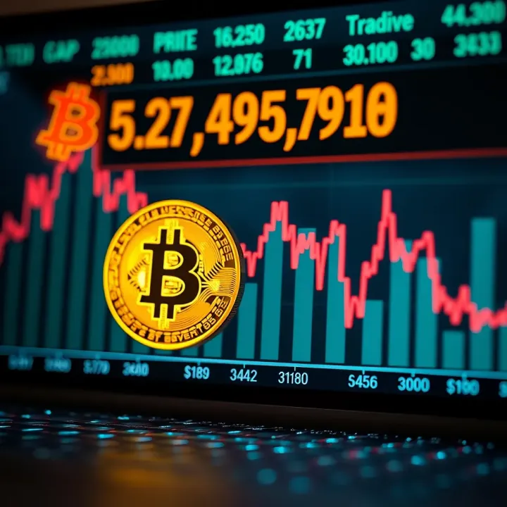 Bitcoin Price Trends and Market Movements Graph displaying fluctuating Bitcoin prices with upward and downward trends
