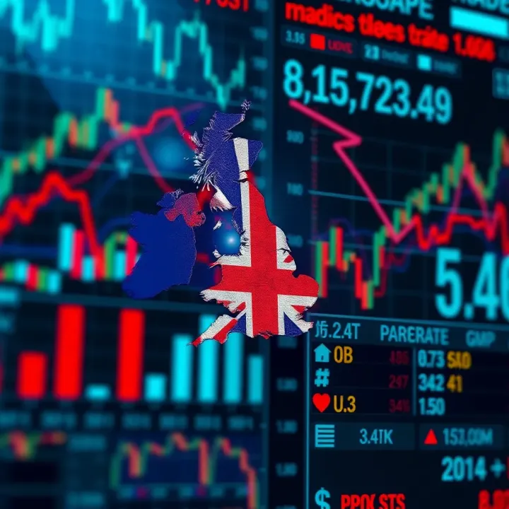 Illustration of economic indicators and global political symbols affecting GBP and USD values