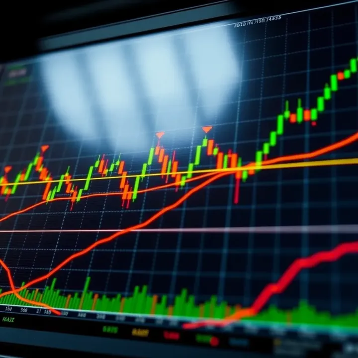 Common Trading Chart Patterns in Technical Analysis Illustration of common trading chart patterns such as head and shoulders and double tops on candlestick charts