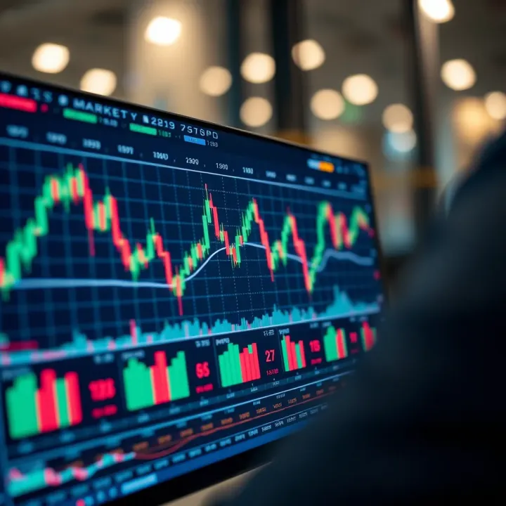 Interactive digital chart displaying stock market trends and indicators